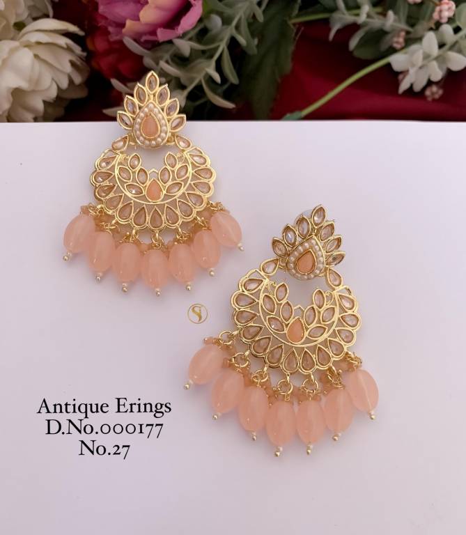 3 Designer Party Wedding Wear Antique Earrings Manufacturers
